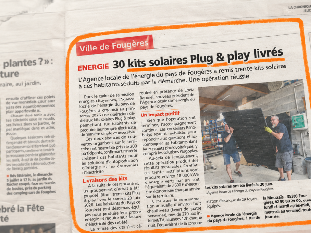 Article solaire encadré d’orange